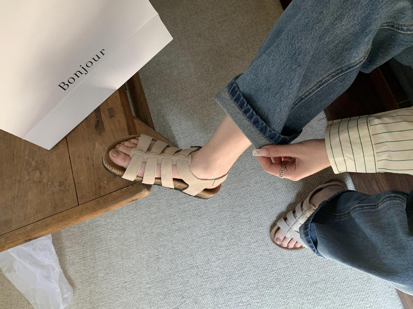 Women's Leather Vintage Roman Sandals