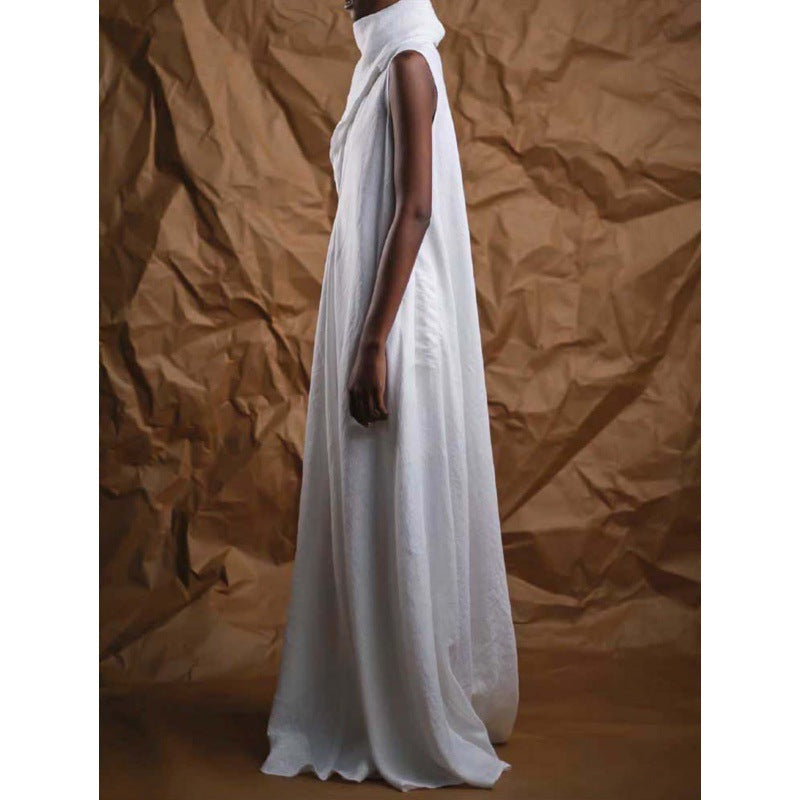 Elegant Turtleneck Sleeveless Maxi Dress For Women
