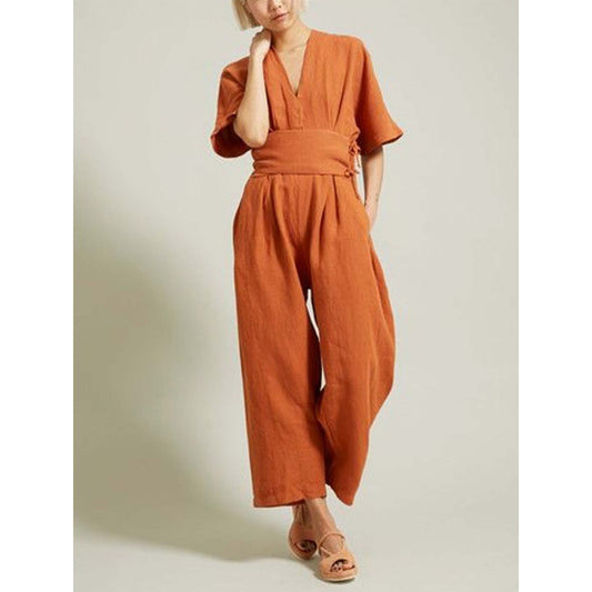 Women's Casual Short Sleeve Jumpsuit