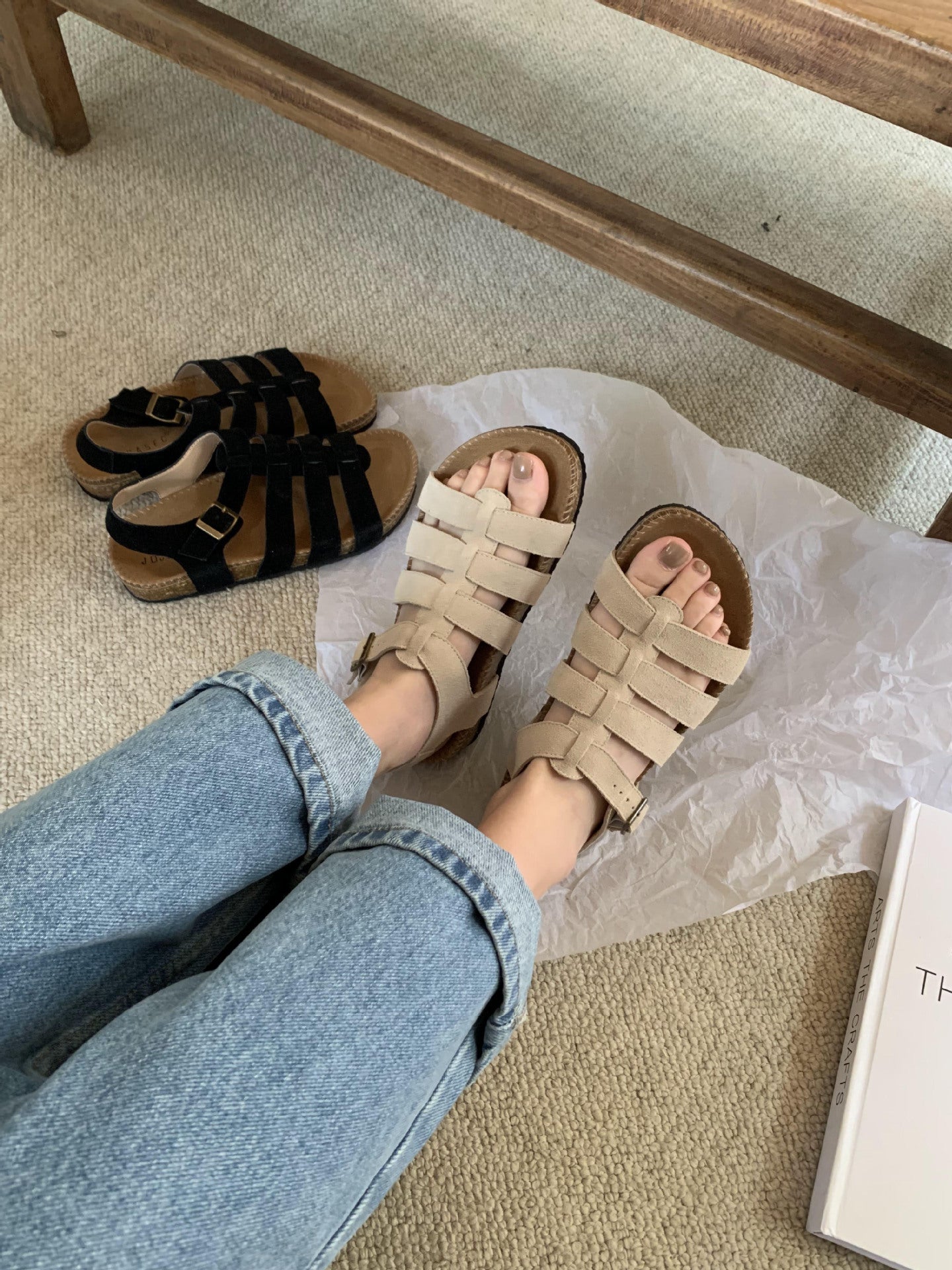 Women's Leather Vintage Roman Sandals