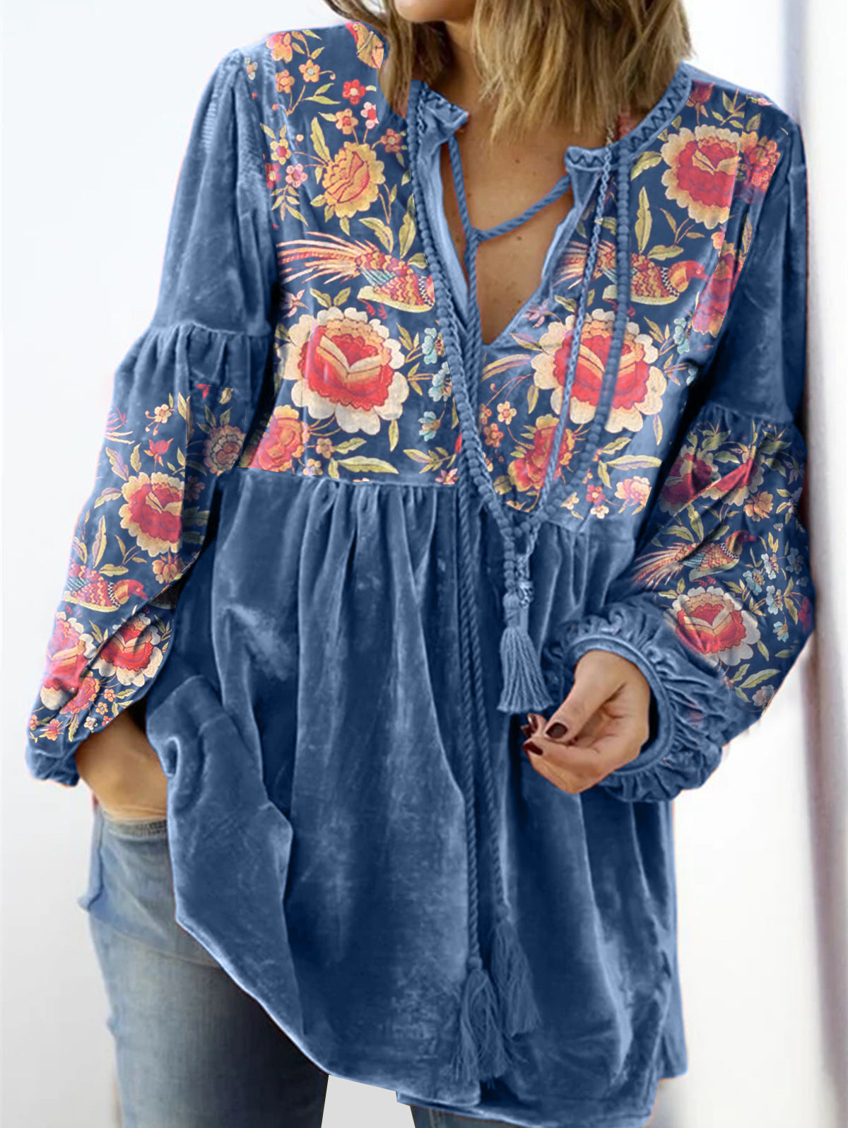 Women's Boho Long Sleeve Blouses
