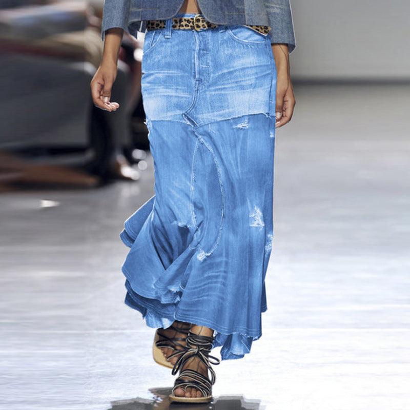Women's Midi Denim Skirt