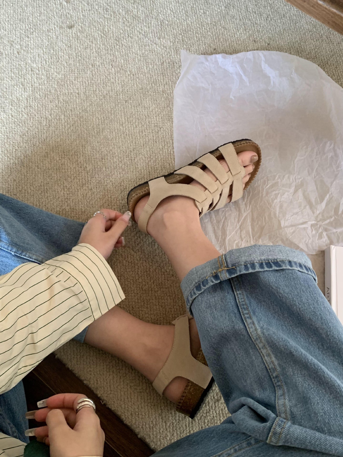 Women's Leather Vintage Roman Sandals