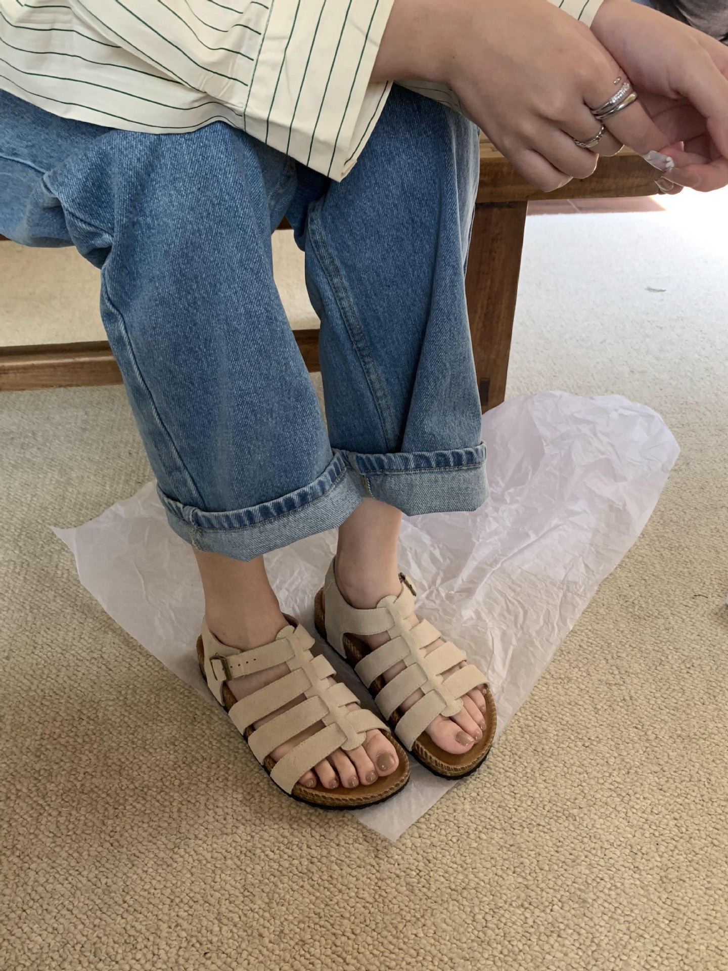 Women's Leather Vintage Roman Sandals