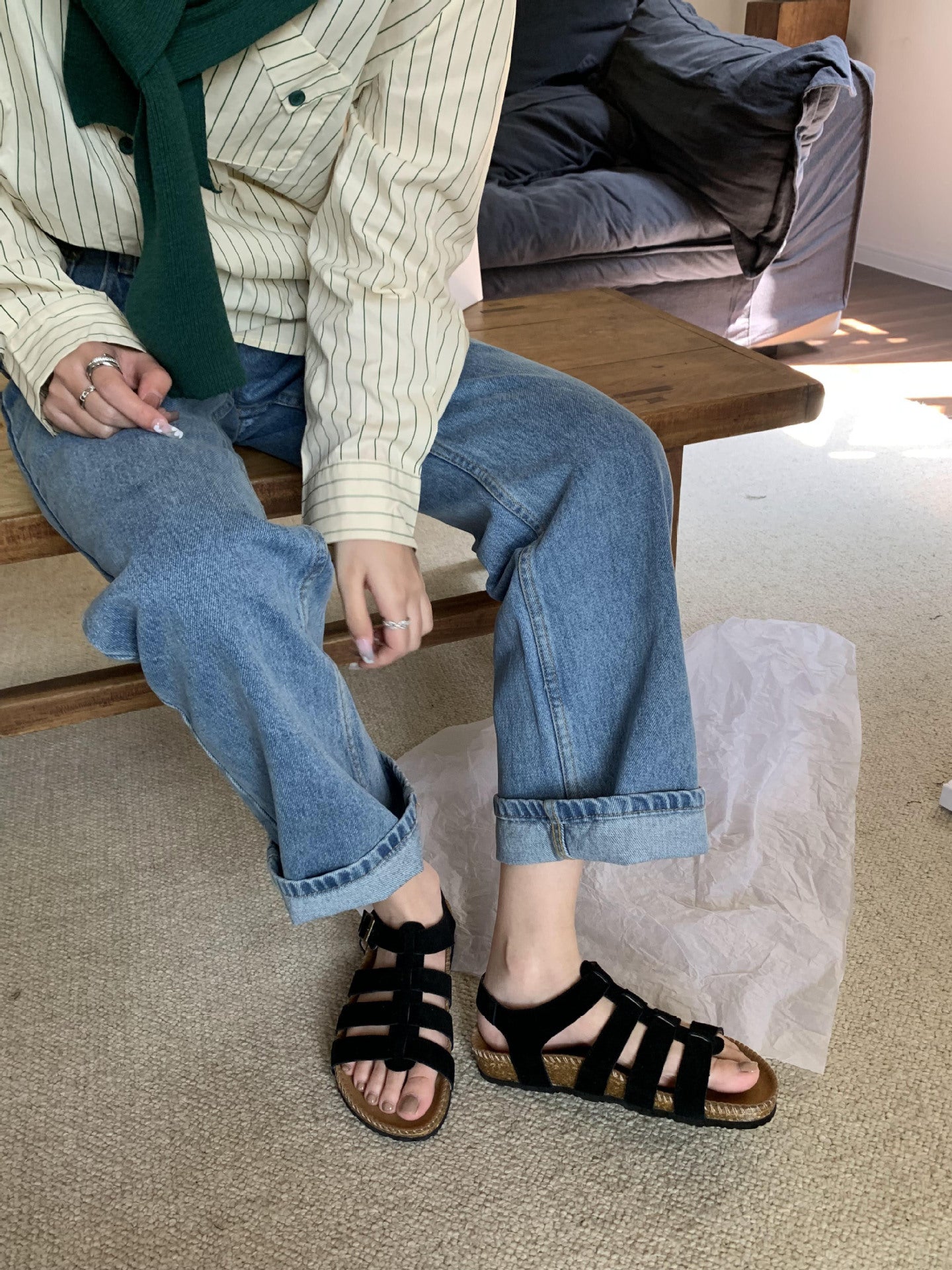 Women's Leather Vintage Roman Sandals