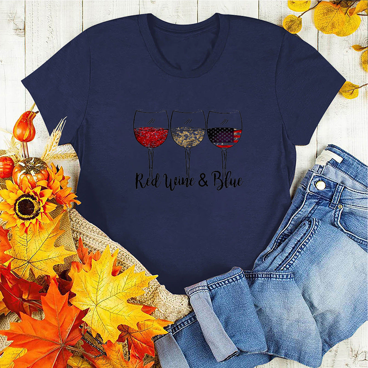 Women's Independence Day Print Short Sleeve T-Shirt