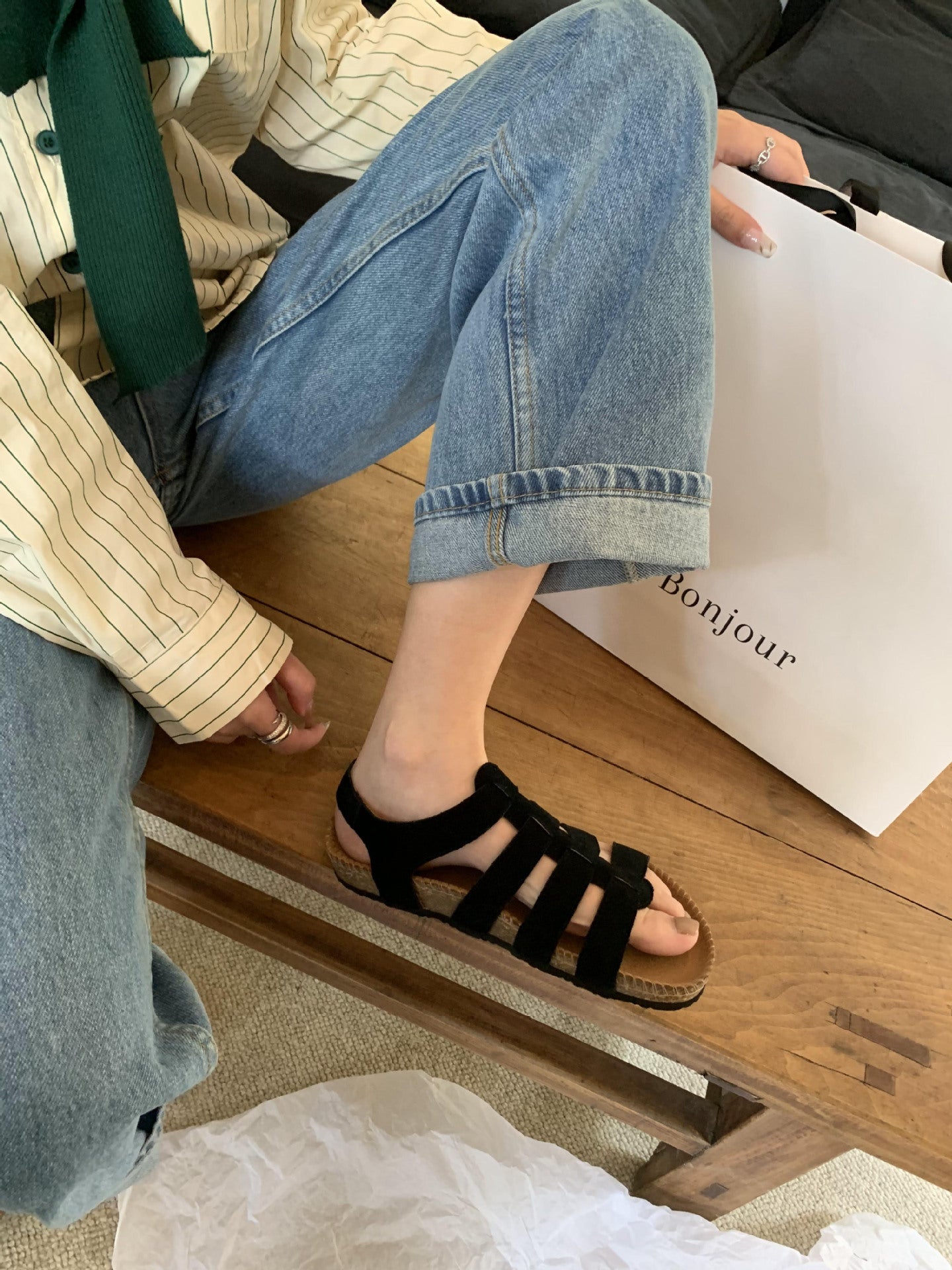 Women's Leather Vintage Roman Sandals