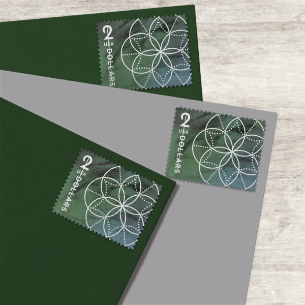 2022 USA Green $2 Floral Geometry Sheet of 10 Stamps