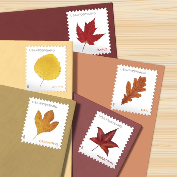 2025 US Vibrant Leaves Postcard Stamps