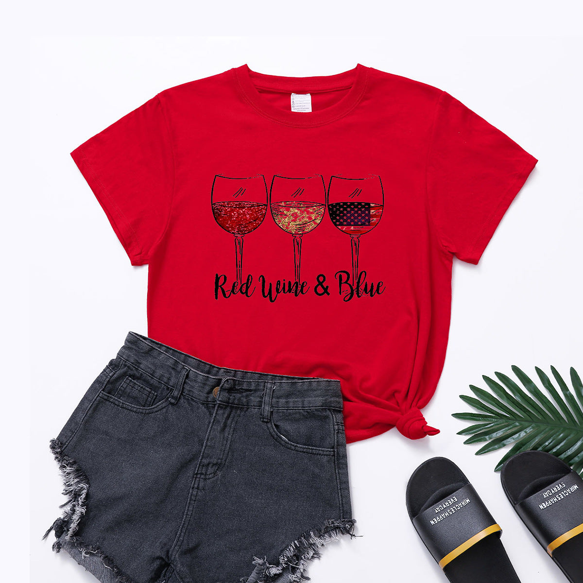 Women's Independence Day Print Short Sleeve T-Shirt
