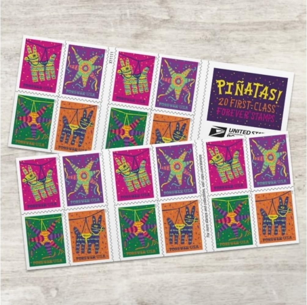 USPS Pinatas Forever Postage Stamps Celebrate Hispanic Heritage Latino Festive Celebration Party