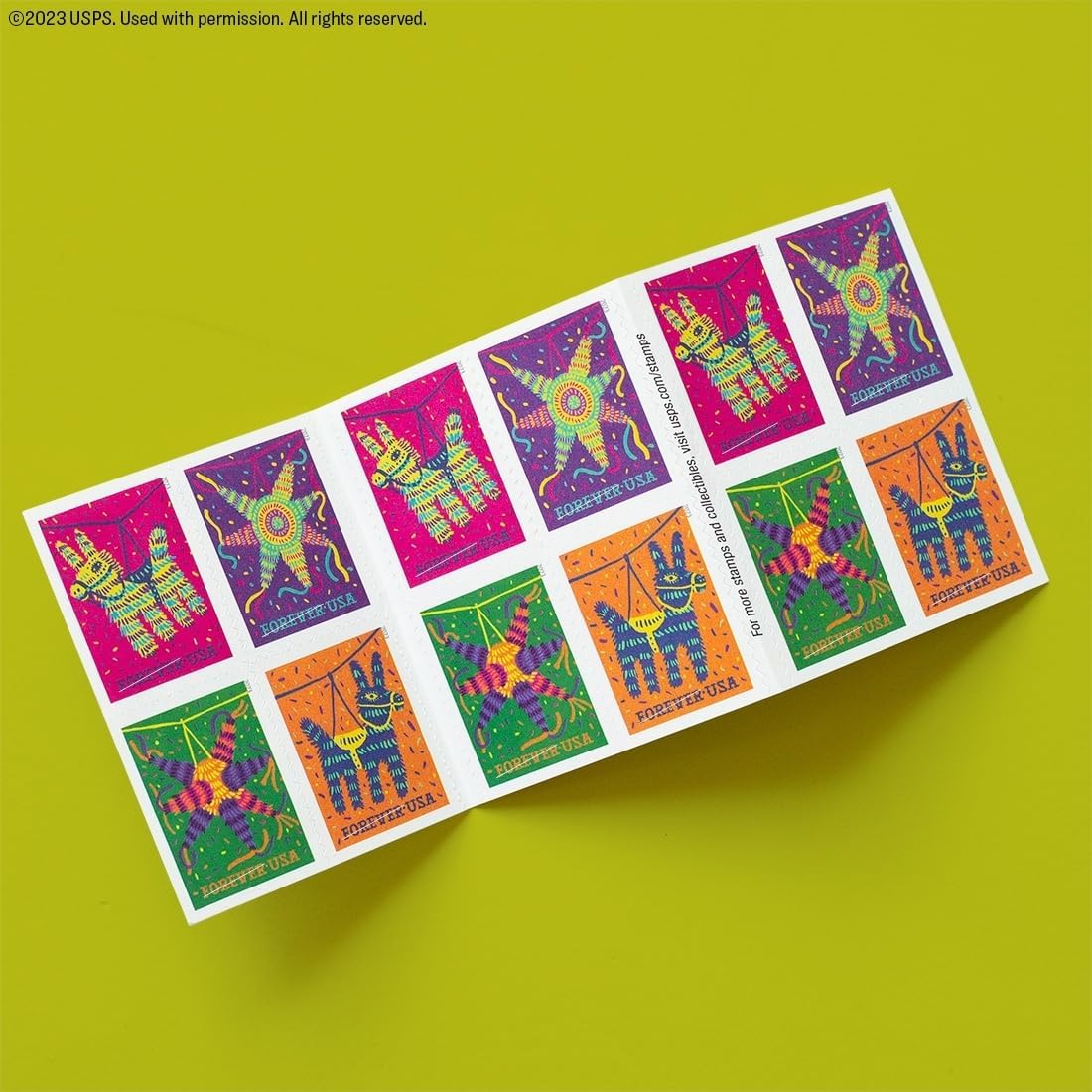 USPS Pinatas Forever Postage Stamps Celebrate Hispanic Heritage Latino Festive Celebration Party