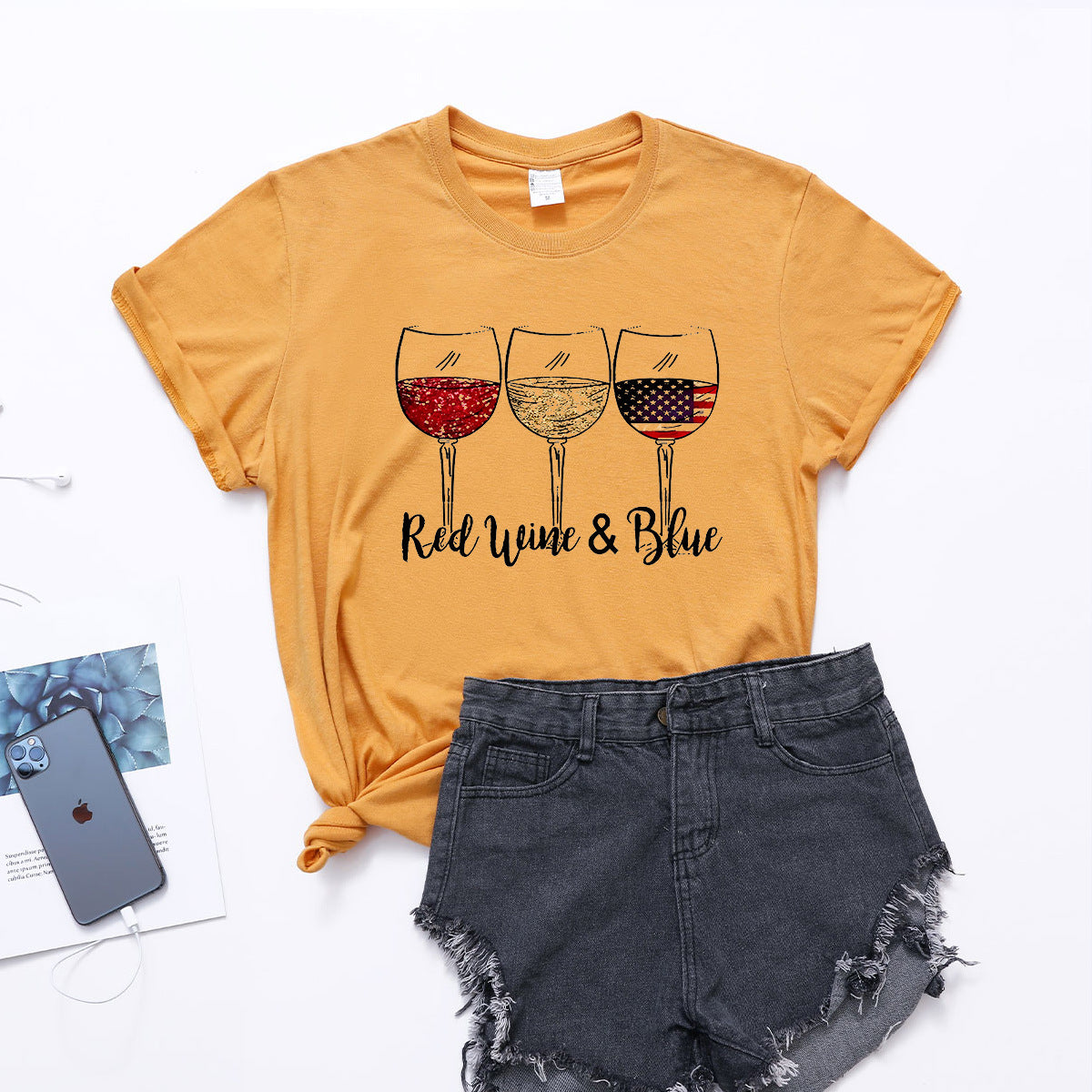 Women's Independence Day Print Short Sleeve T-Shirt