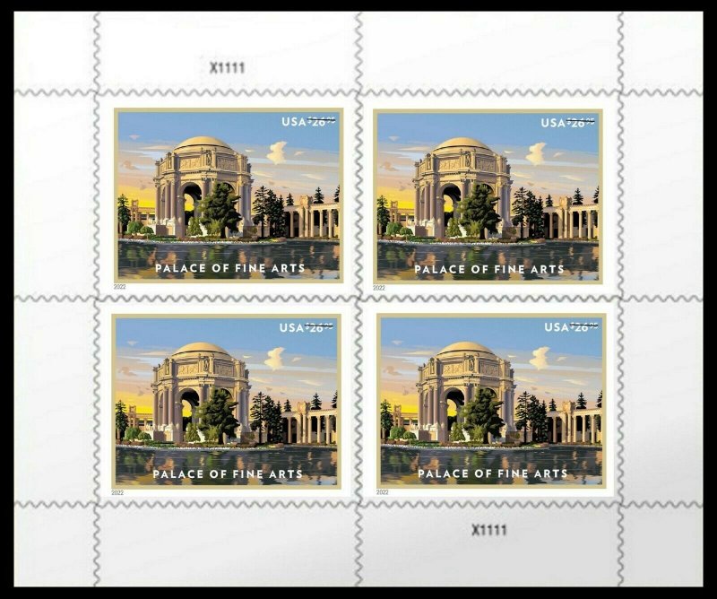 Palace of Fine Arts $26.95 Express Mail Pane of Four Stamps