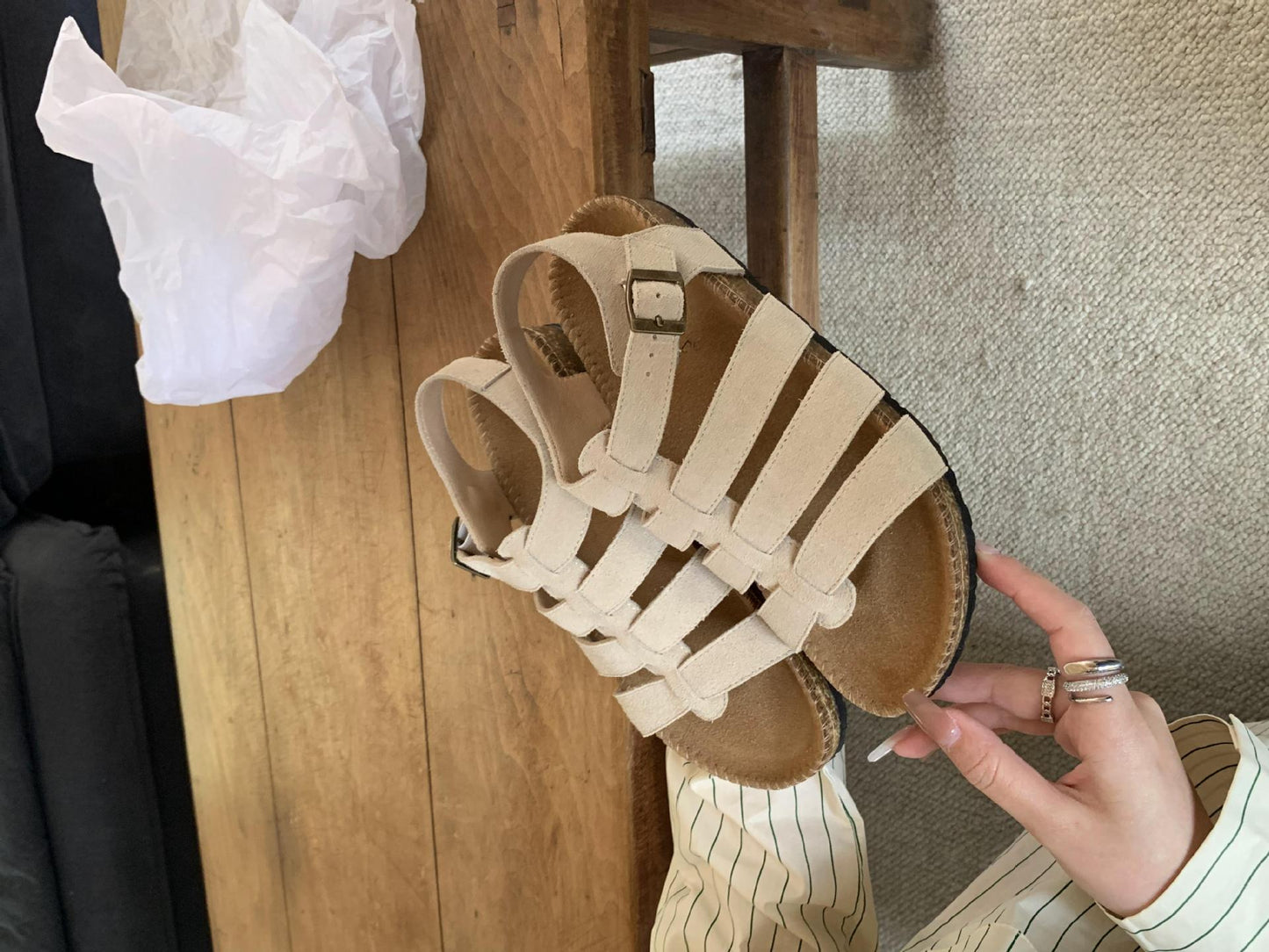 Women's Leather Vintage Roman Sandals