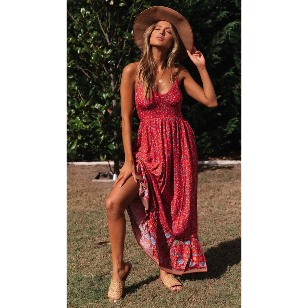 Women's Casual Suspenders Maxi Dress