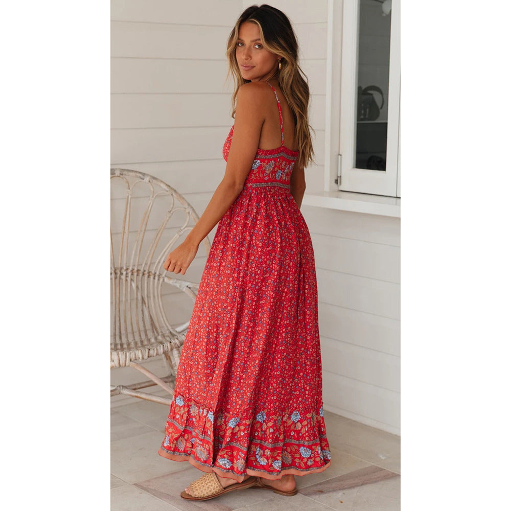 Women's Casual Suspenders Maxi Dress
