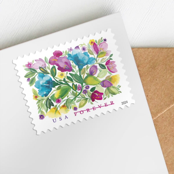 2024 US Celebration Blooms Forever Stamps Abstract Flowers Stamps