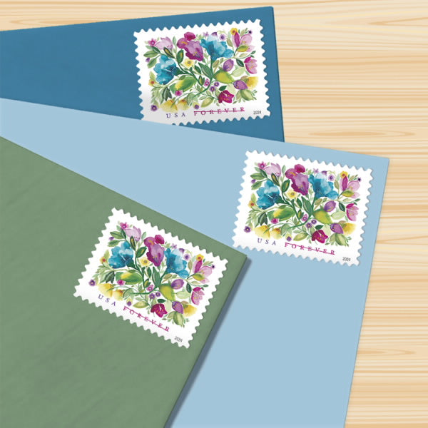 2024 US Celebration Blooms Forever Stamps Abstract Flowers Stamps