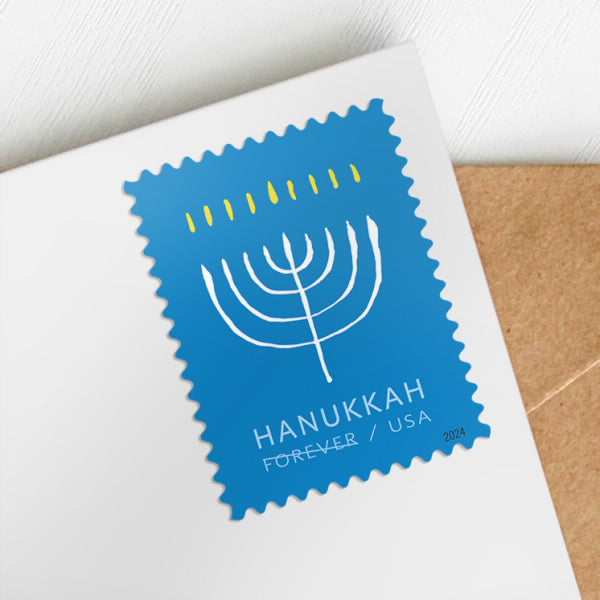 2024 USA New Hanukkah Candelabra Holiday Forever Stamps