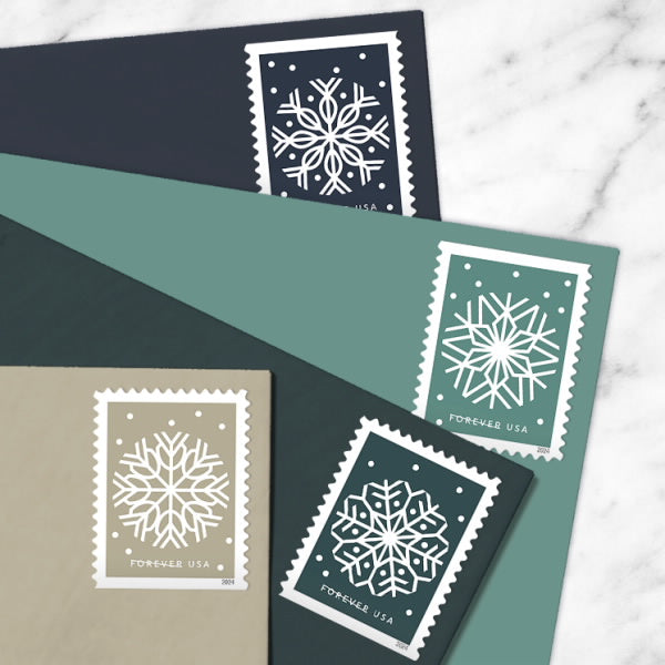 2024 USA Winter Whimsy Snowflakes Forever Stamps