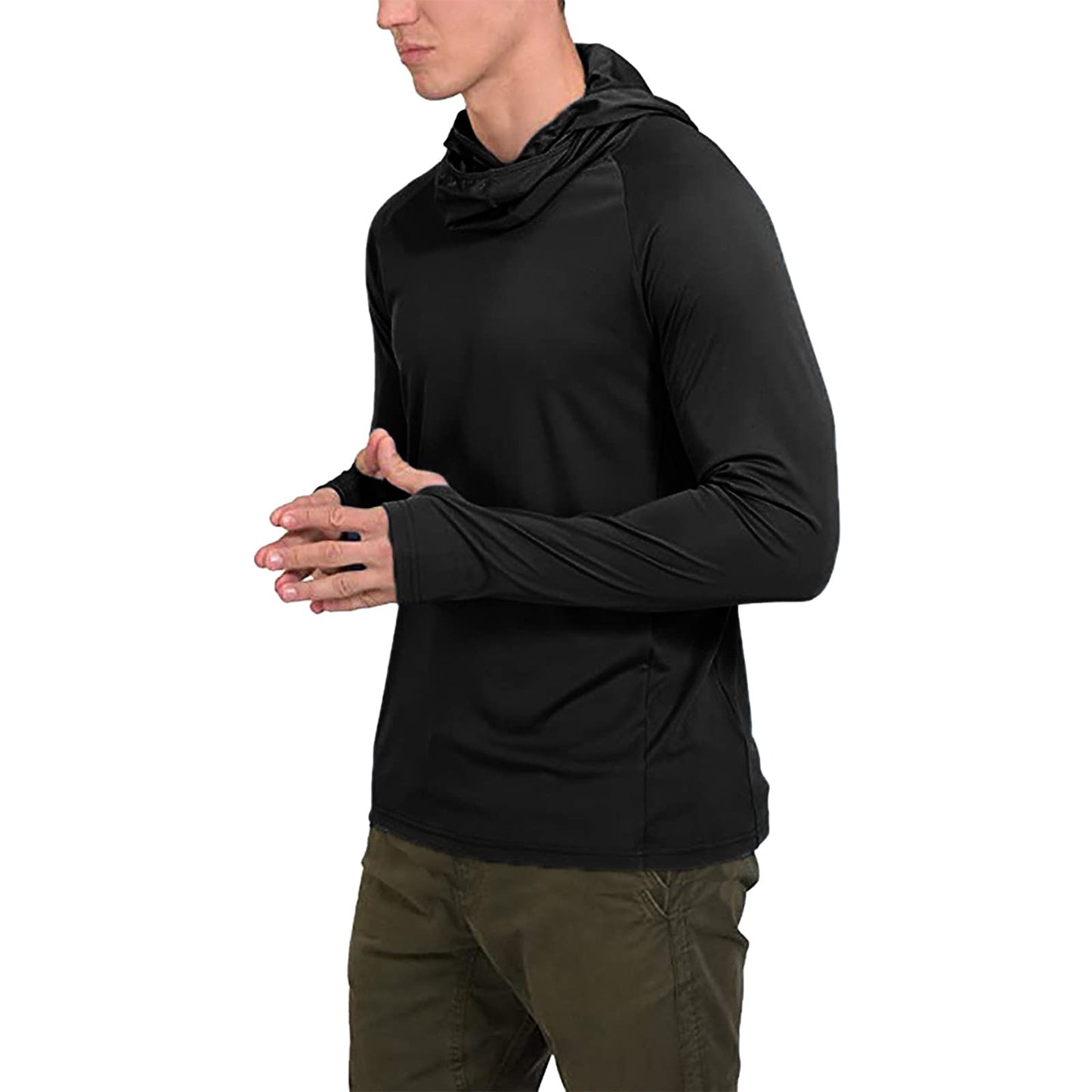 Men's UPF 50+ Professional Fishing Hoodie With Mask Anti-UV Sun Protection Clothes