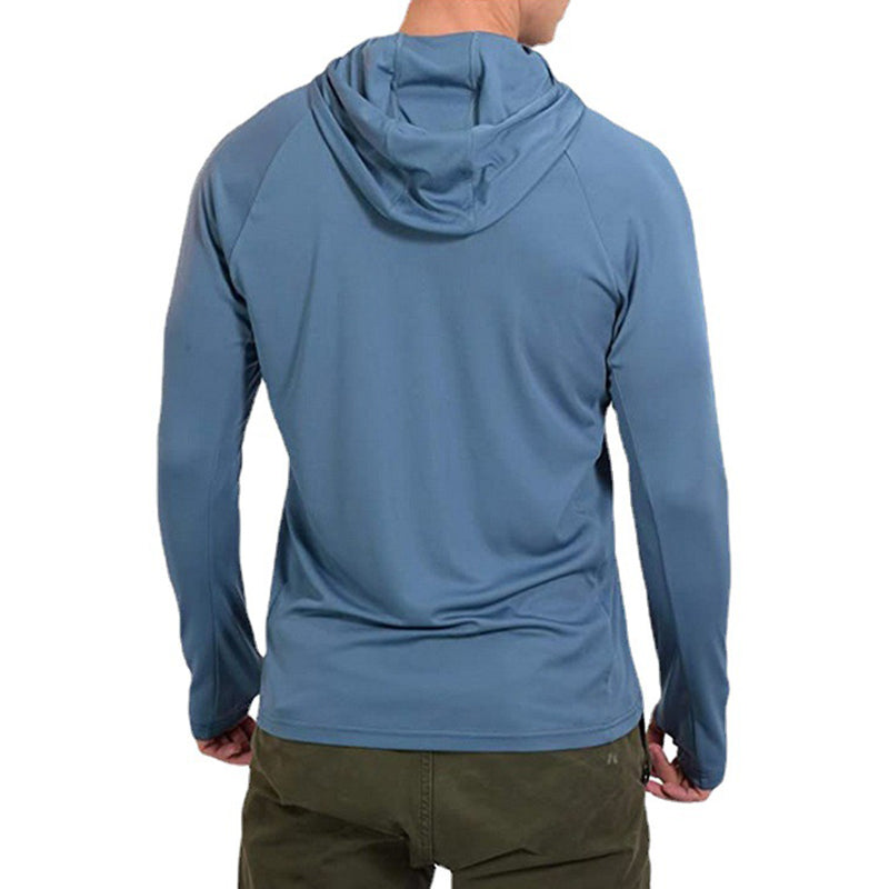 Men's UPF 50+ Professional Fishing Hoodie With Mask Anti-UV Sun Protection Clothes