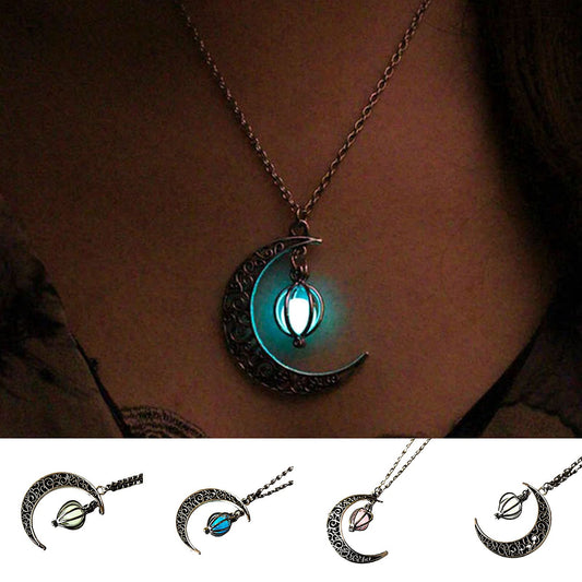 Halloween Spooky Hollow Moon Necklace Love Necklace