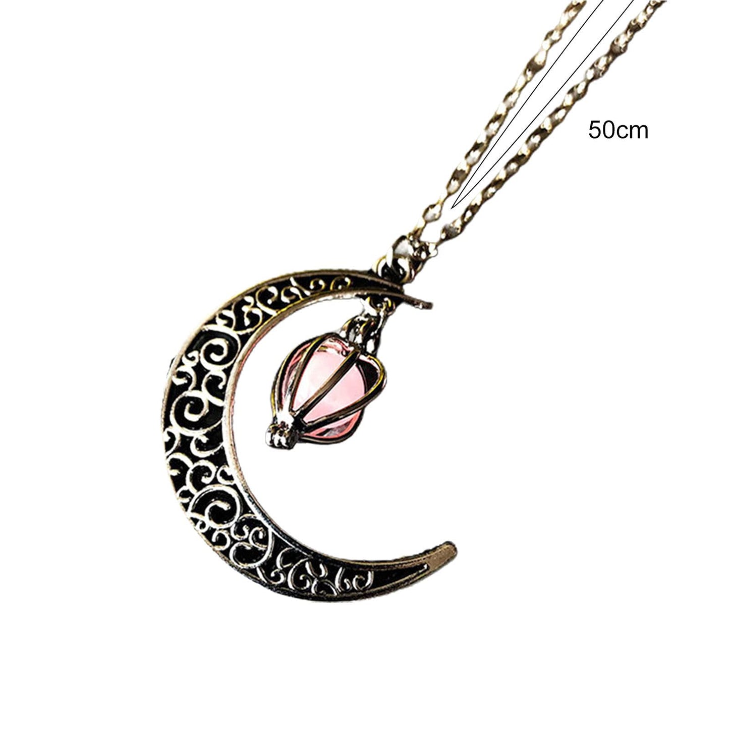 Halloween Spooky Hollow Moon Necklace Love Necklace