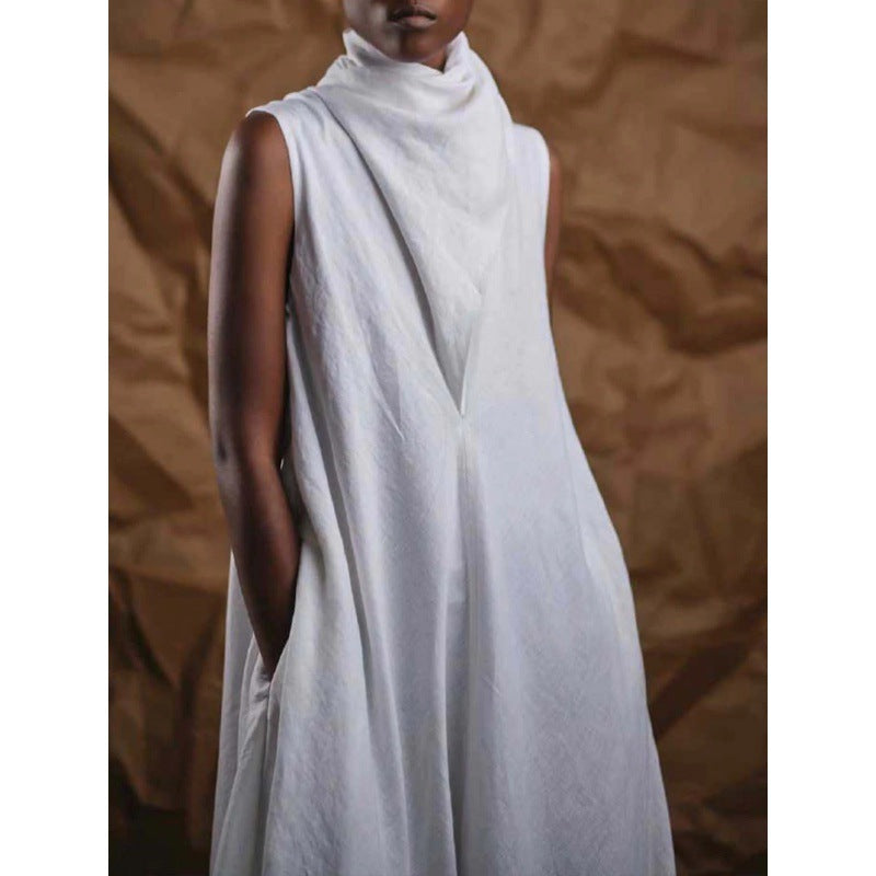 Elegant Turtleneck Sleeveless Maxi Dress For Women