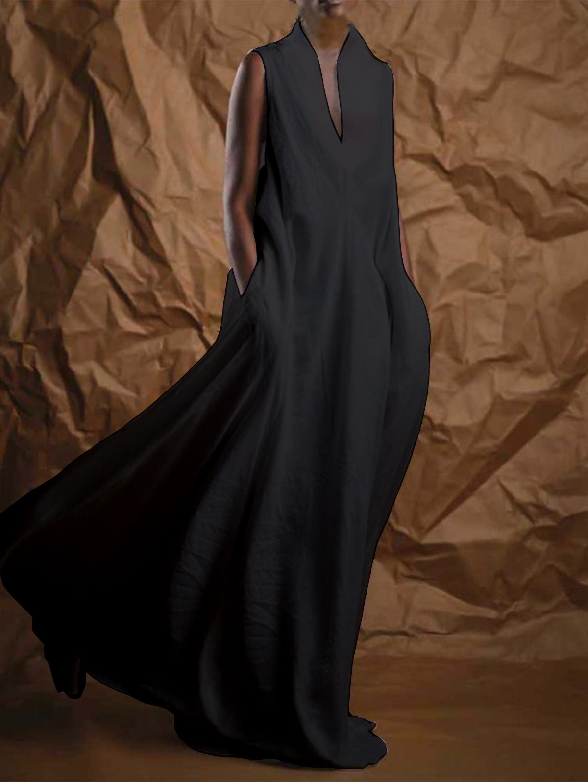 Women's V-Neck Sleeveless Maxi Dress