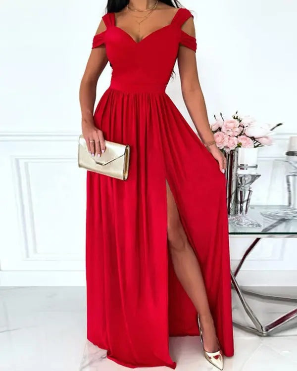 Women's Floral Print Off-The-Shoulder Maxi Dress