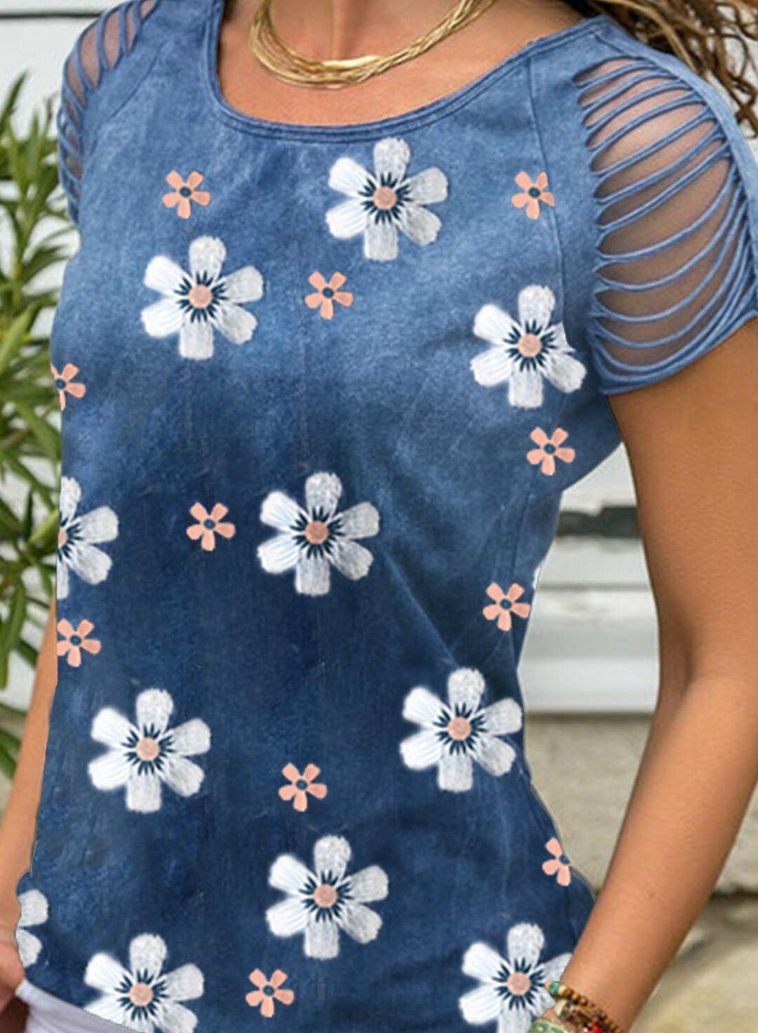Women's Floral Print Casual T-Shirt