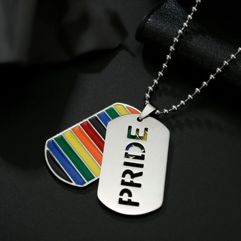 Rainbow Titanium Steel Necklace