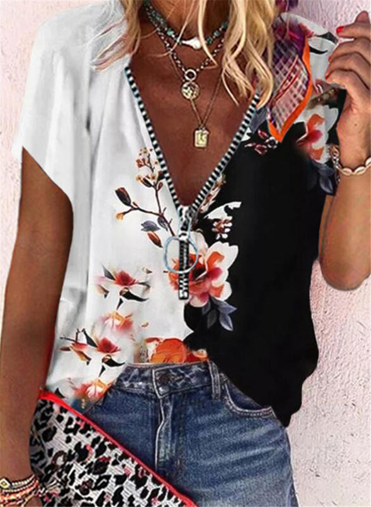 Women's Casual Printed Short Sleeve Top