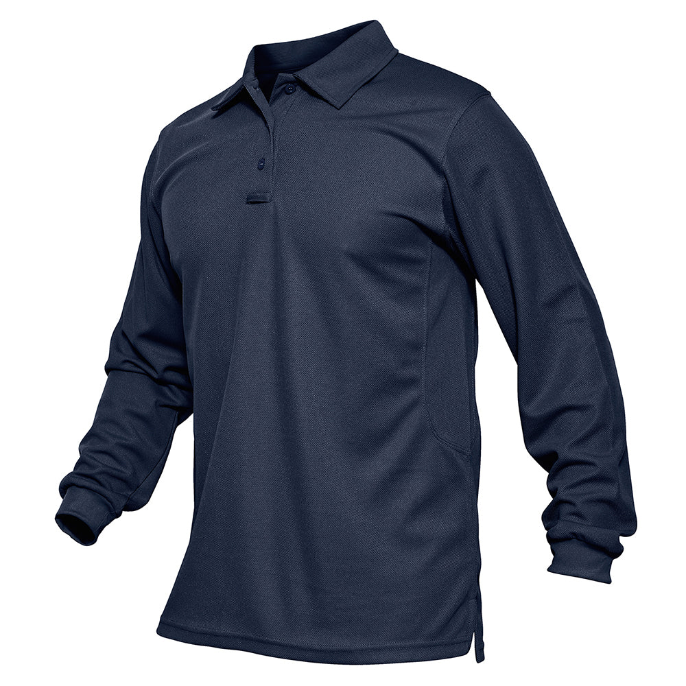 Men's Long Sleeve Performance Quick Drying Polos T-shirts