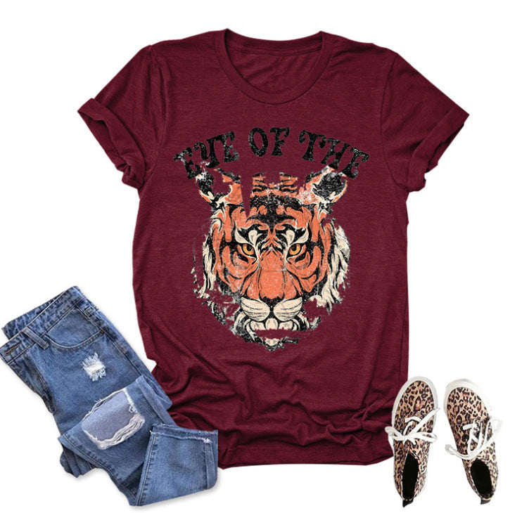 Women's Animal Print Short Sleeve T-Shirt