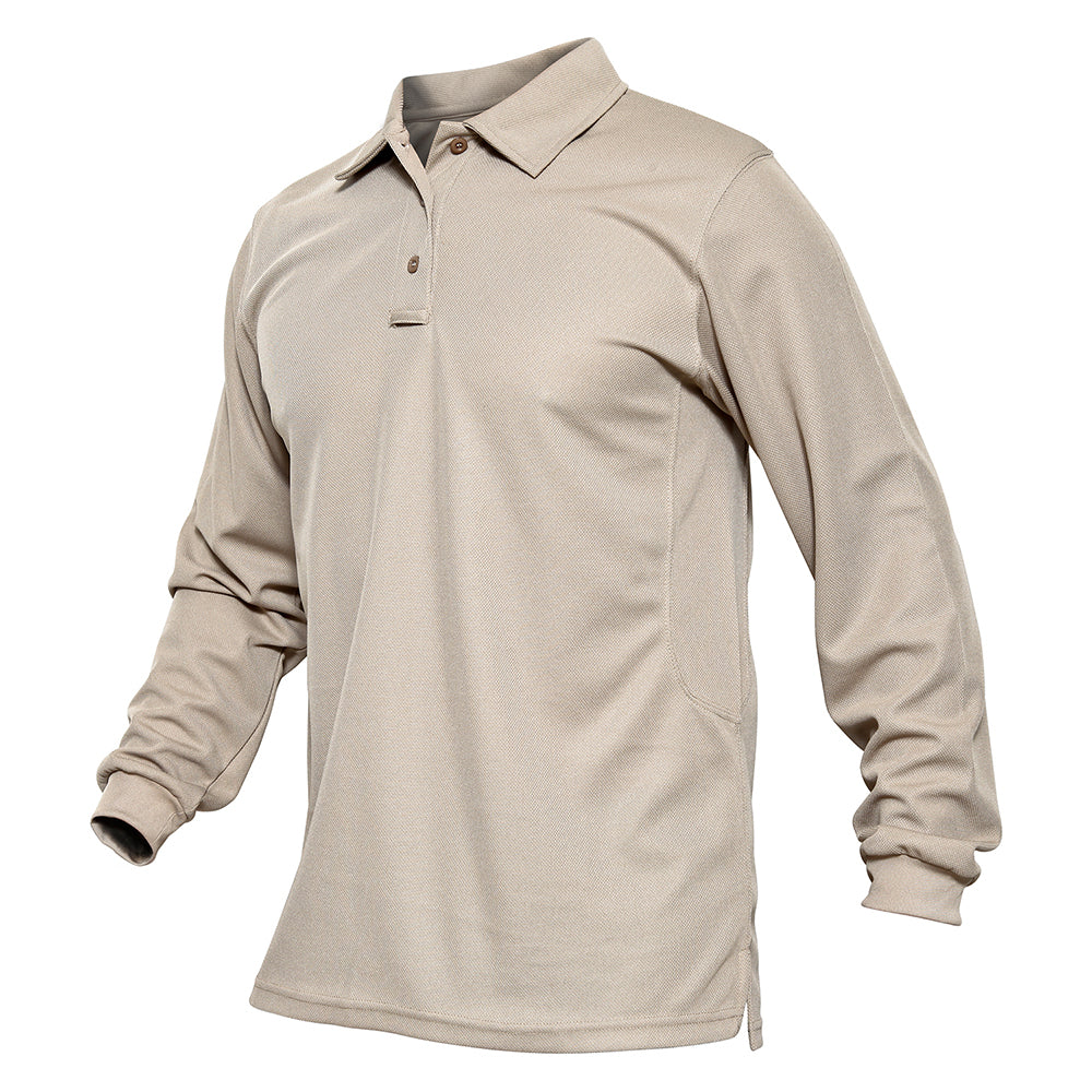 Men's Long Sleeve Performance Quick Drying Polos T-shirts