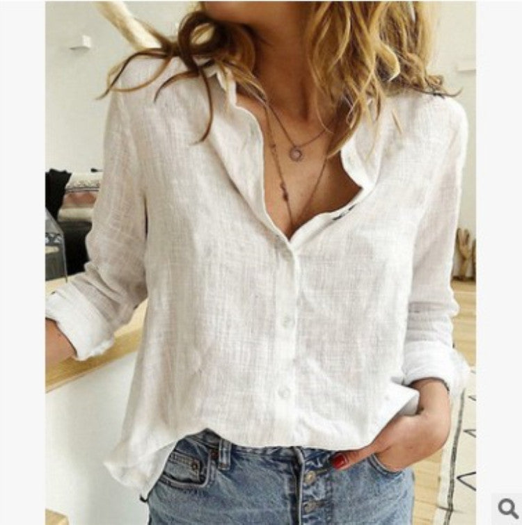 Women's Casual Lapel Long Sleeve Blouses