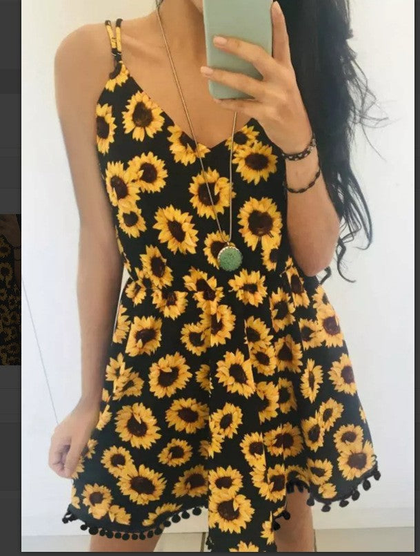 Women's Sunflower Print Casual T-Shirt
