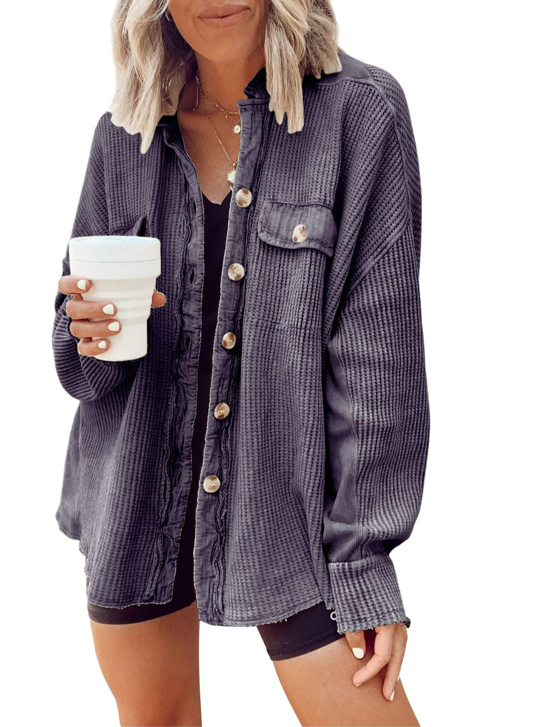 Women's Casual Cardigan Button Shirt