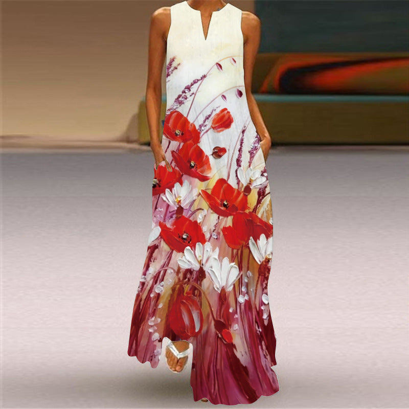 Summer Sleeveless Woman Maxi Dress