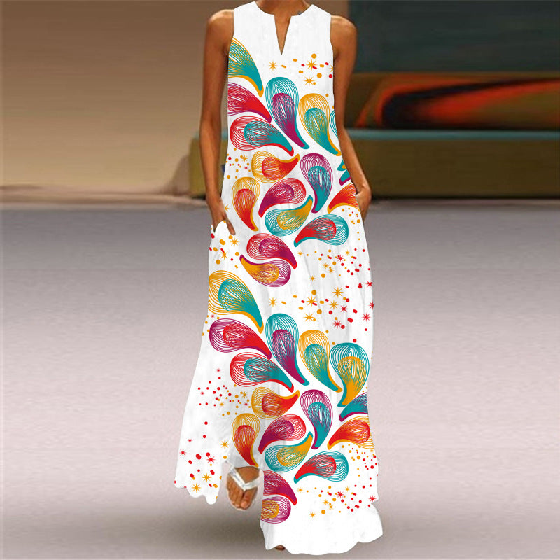 Casual Floral Print Woman Maxi Dress