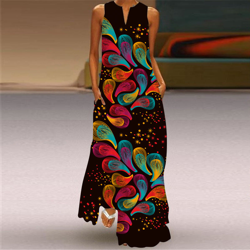 Casual Floral Print Woman Maxi Dress