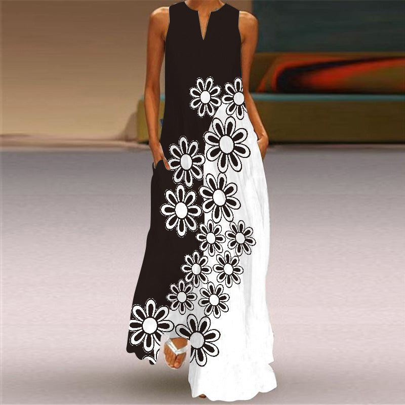 Casual Floral Print Woman Maxi Dress