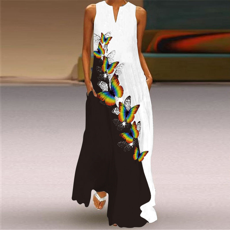 Casual Floral Print Woman Maxi Dress
