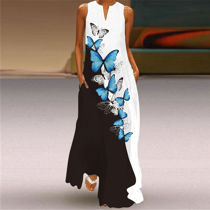 Casual Floral Print Woman Maxi Dress