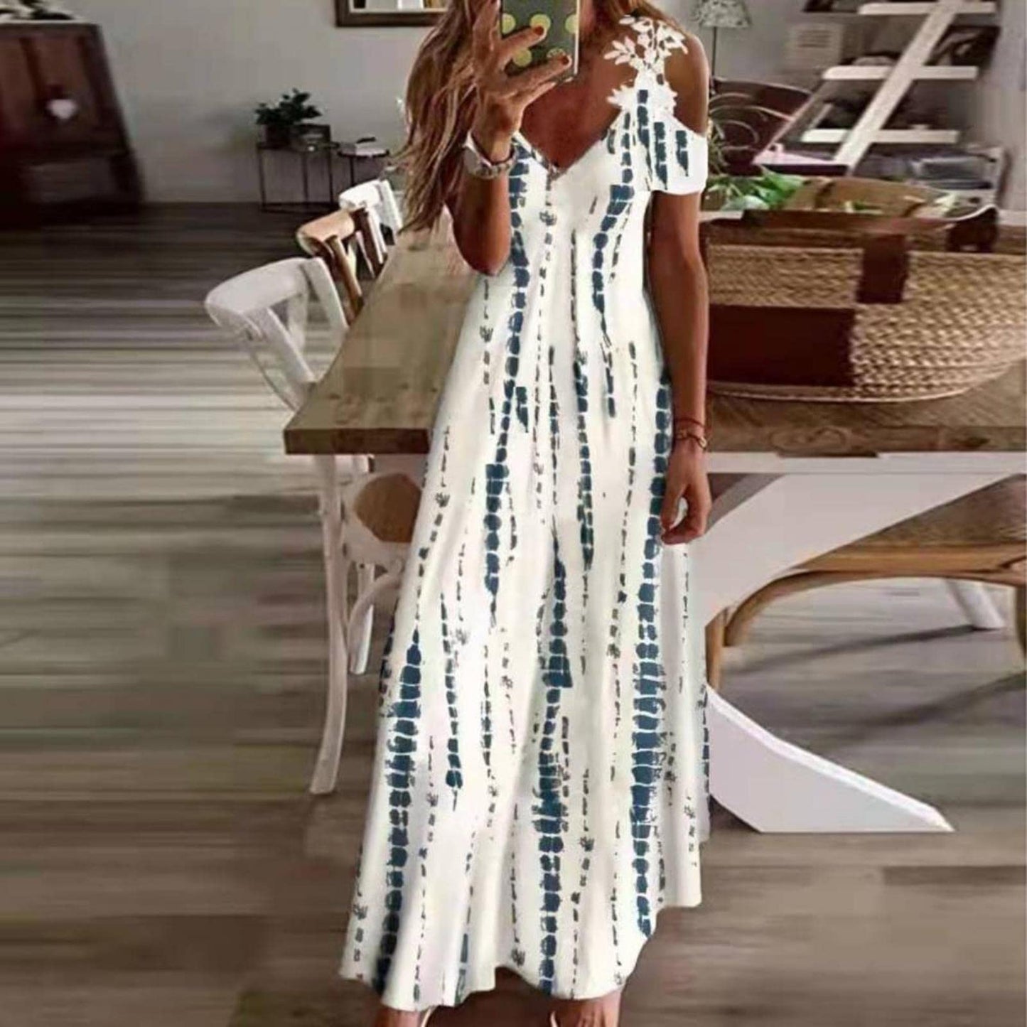 Women's Floral Print Sleeveless Maxi Dress