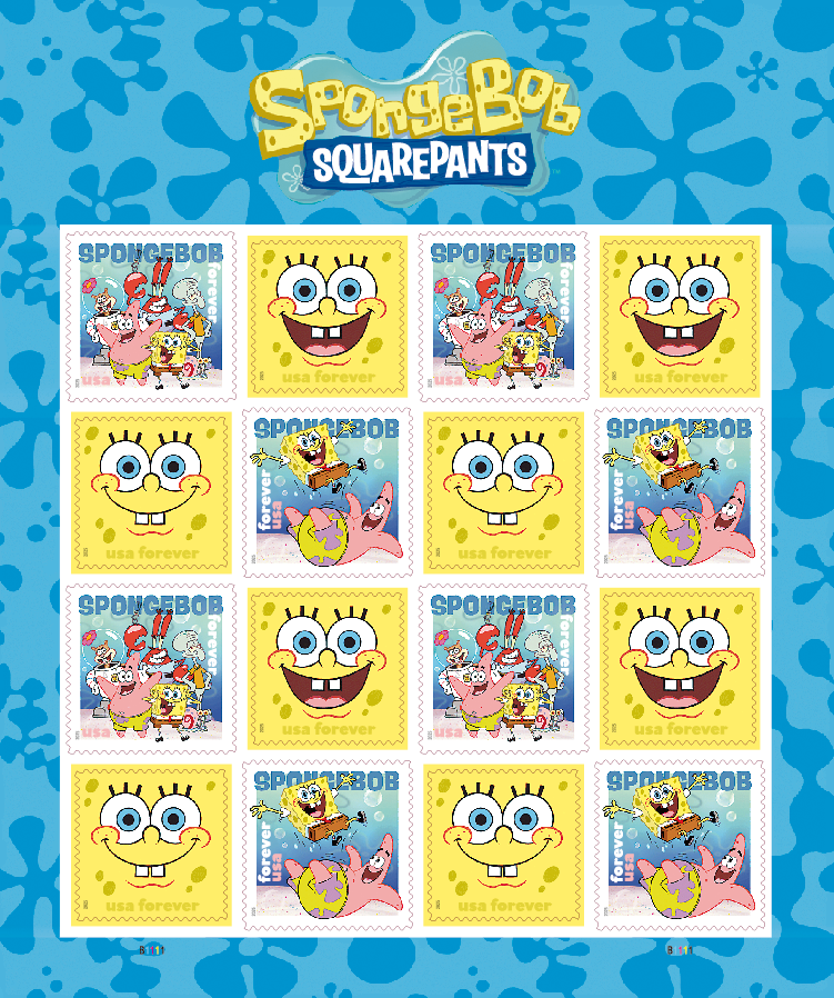 2025 US SpongeBob SquarePants Sheet Of 16 Forever Stamps