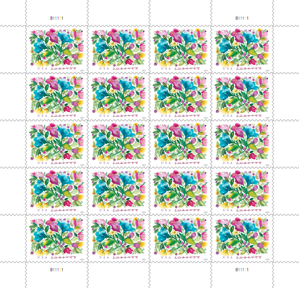 2024 US Celebration Blooms Forever Stamps Abstract Flowers Stamps